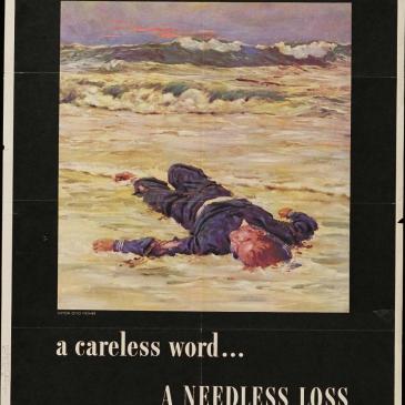 WWII propaganda poster: A careless word... A needless loss